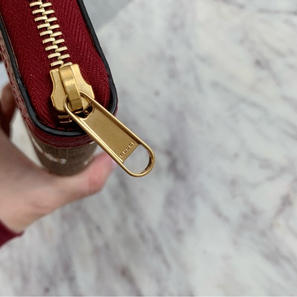 💫 Gucci x Doraemon Logo Monogram Mini GG Supreme Long Zip Around Wallet - Picture 5 of 12